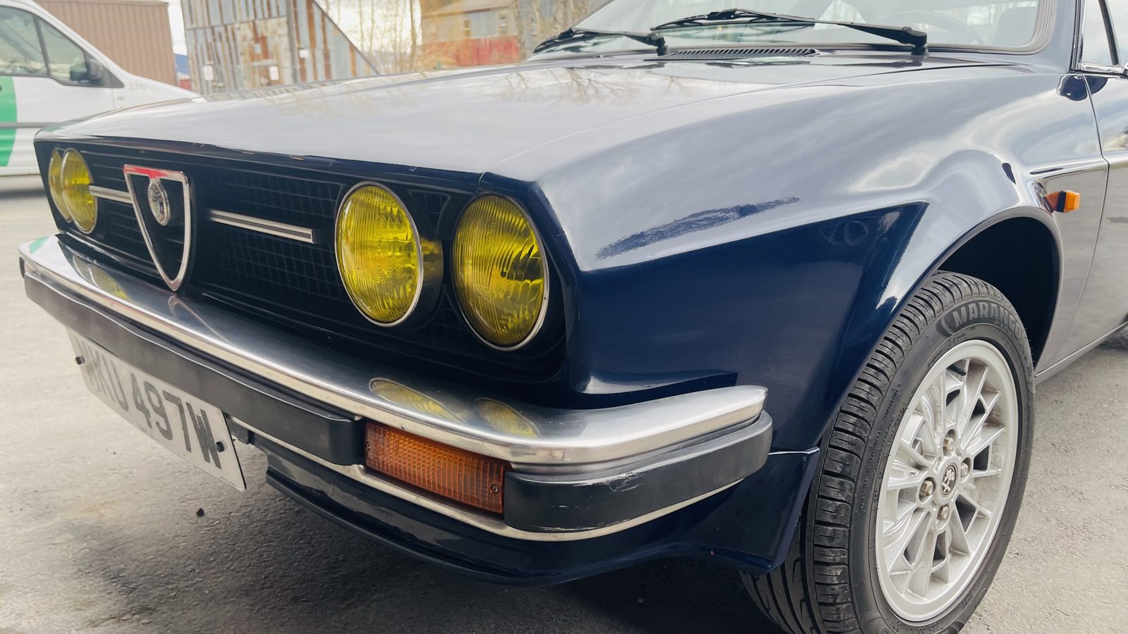 Alfasud Sprint Veloce front with yellow headlamps