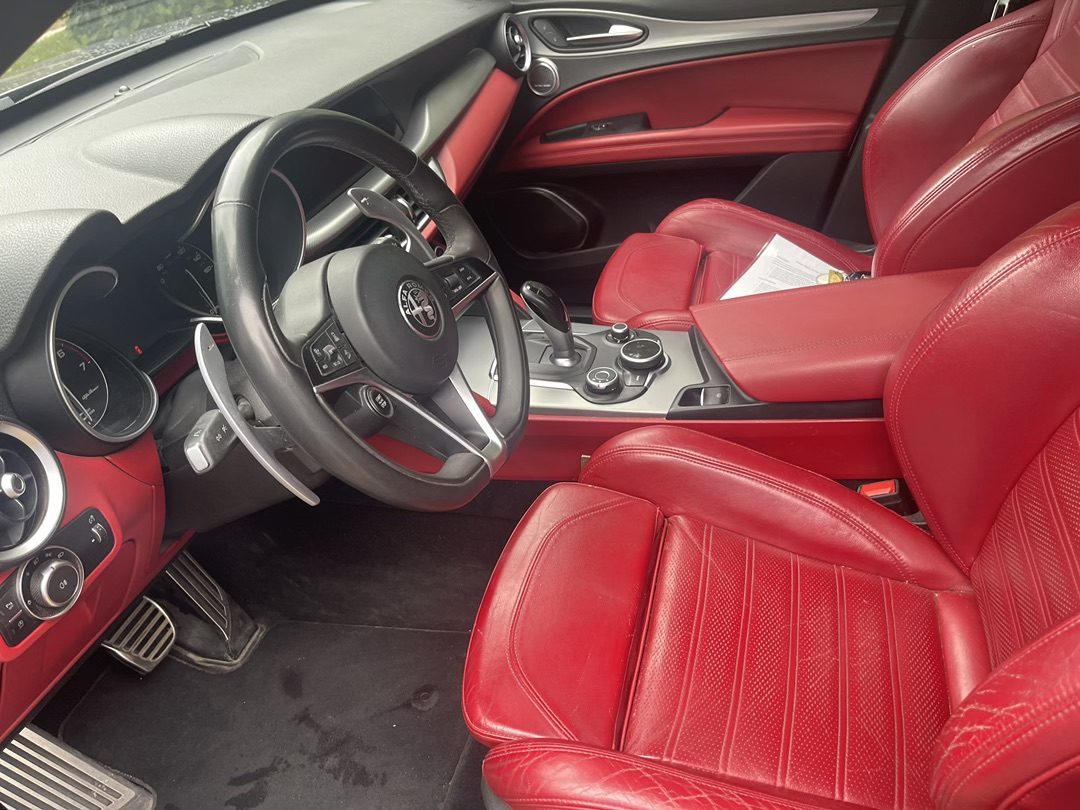 Alfa Romeo Stelvio red leather interior
