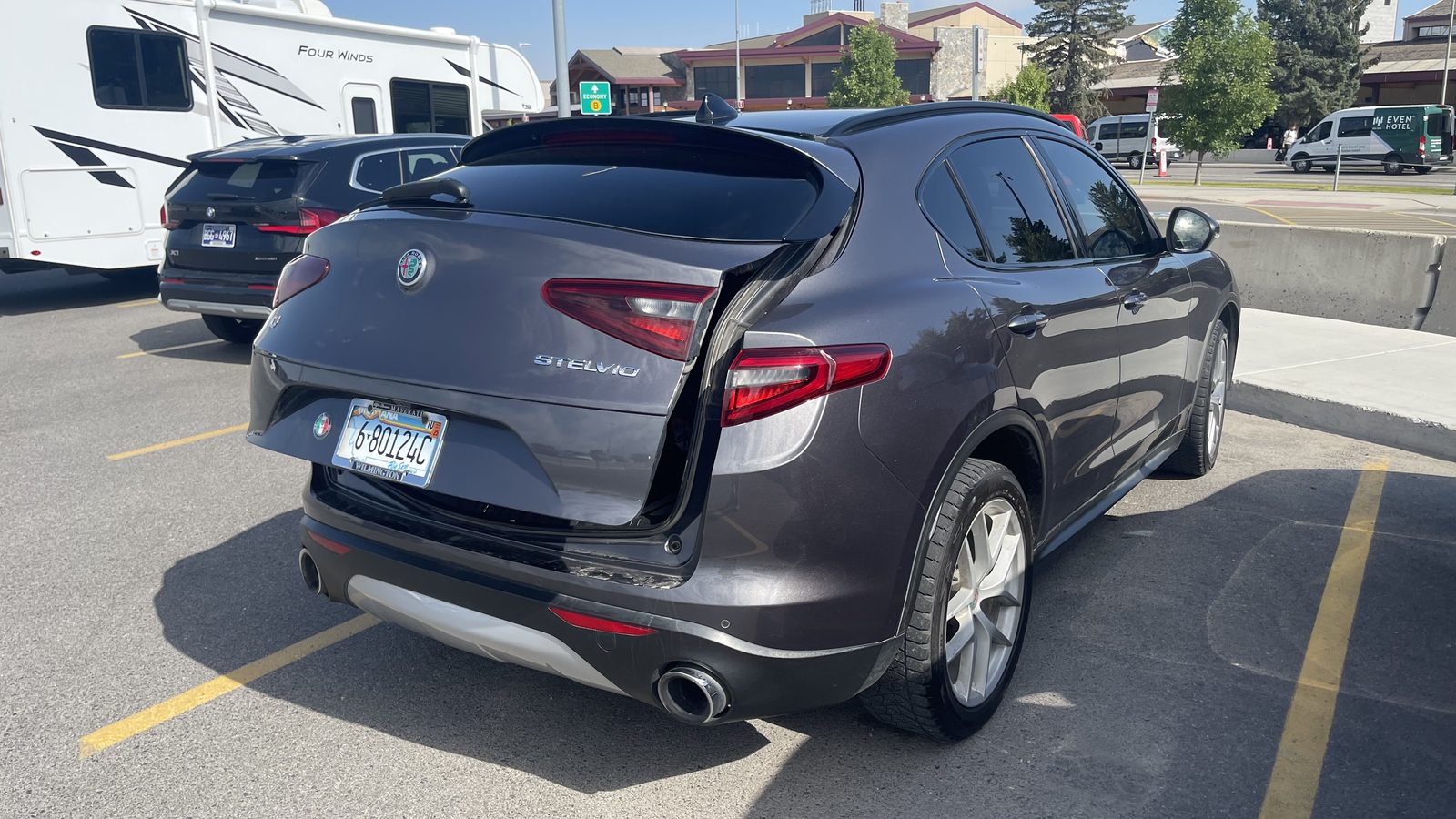 Alfa Romeo Stelvio with rear hatch open
